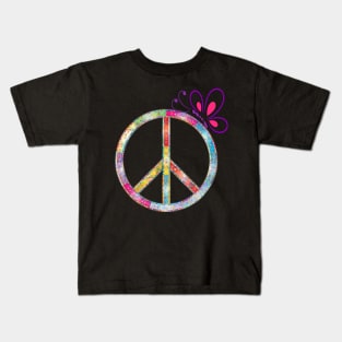 Peace Sign & Butterfly Cute Phone Cases, Journals & GIfts, Graphic Art Design Kids T-Shirt
